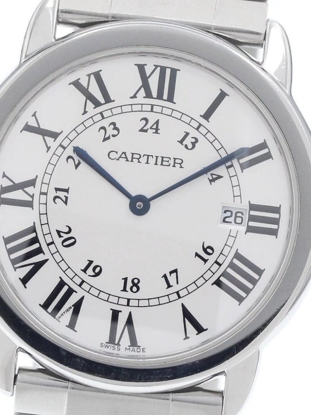 CARTIER Ronde Solo LM W6701005 Date Silver Dial Quartz Men's Watch_960195